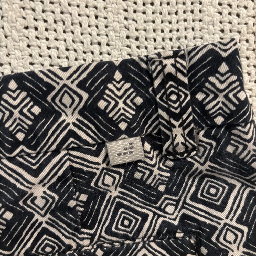 Geometric BCG Denim Patterned Navy Blue  and White Women Shorts - Picture 3 of 4